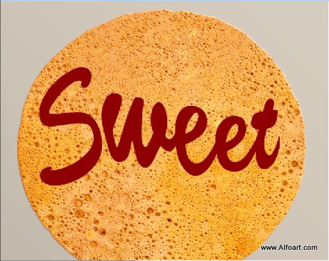 Honey leaking effect on the delicious pancake. Honey, sweet text effect, honey drops, realistic honey effect liquid honey, thin russian pancake.